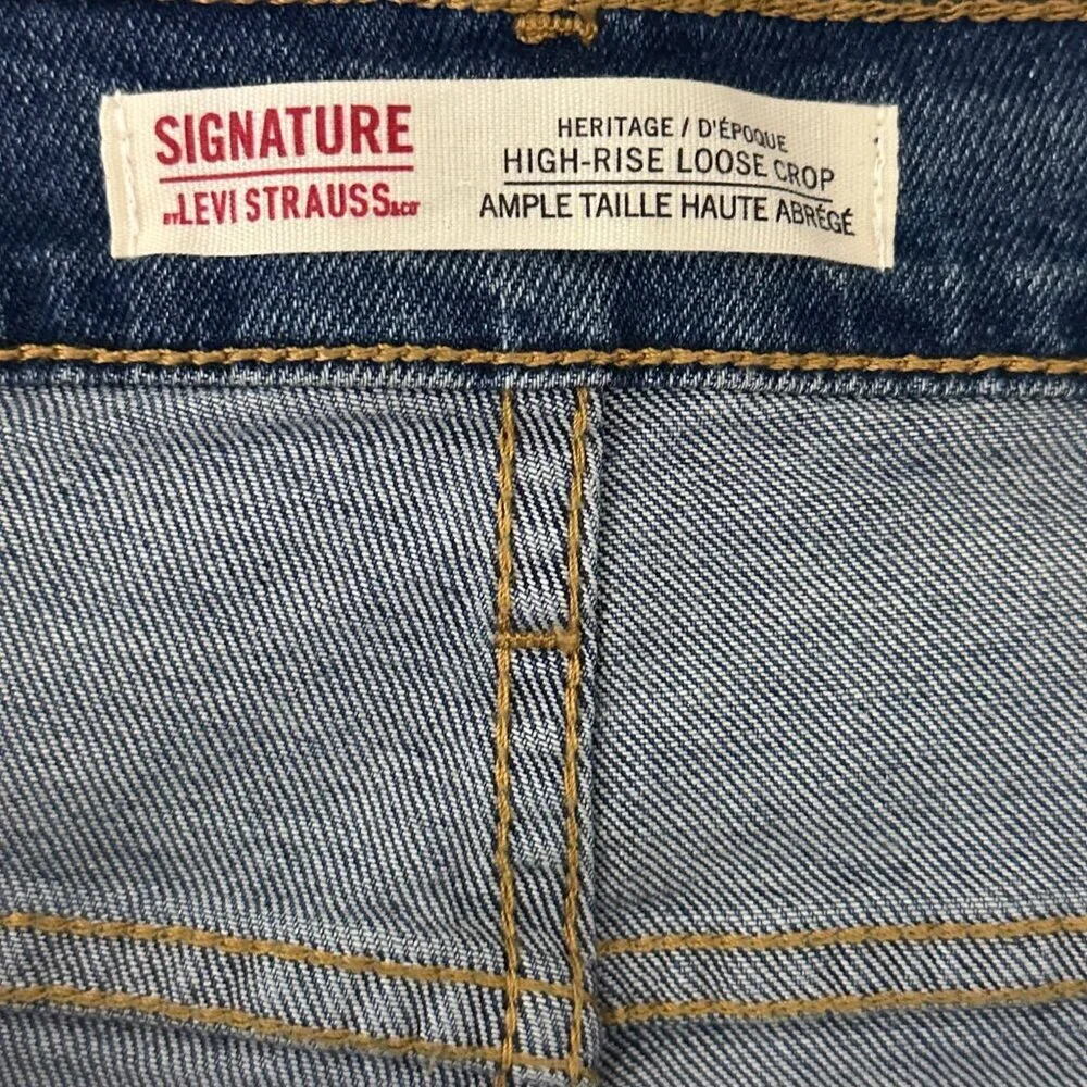 Levi Strauss Signature Women's Heritage High Rise Loose Crop Jeans